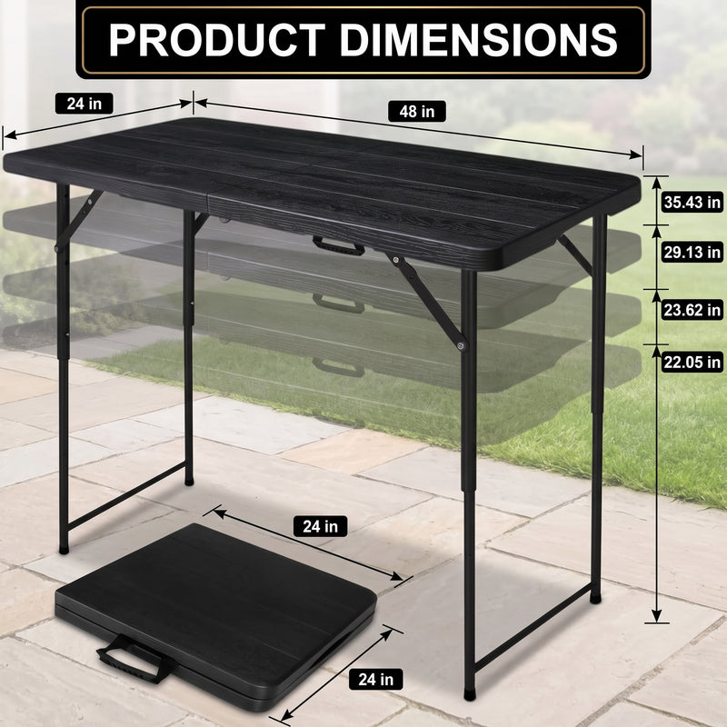 4 ft Adjustable Folding Camping Table - 2