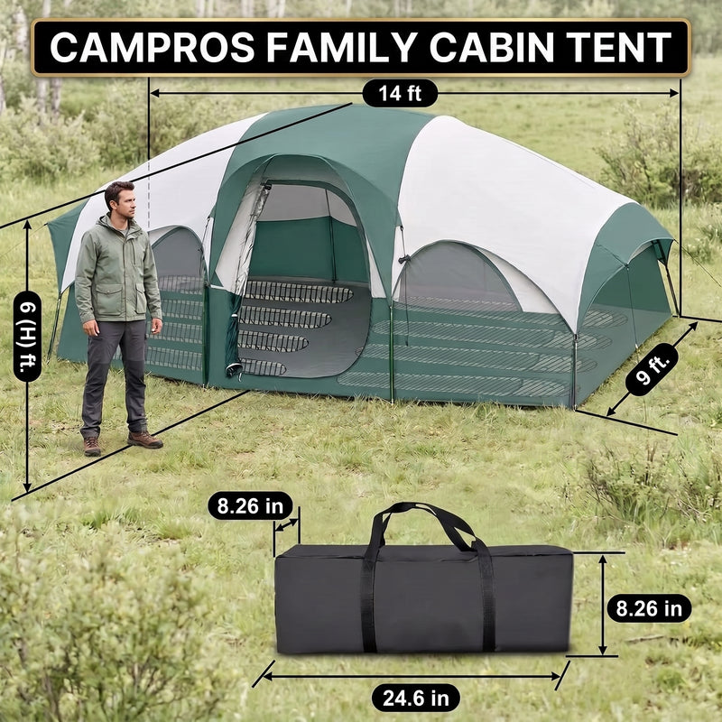 5–8 PERSON FAMILY DOME CAMPING TENT – WATERPROOF OUTDOOR TENT WITH RAINFLY & CARRY BAG - 2