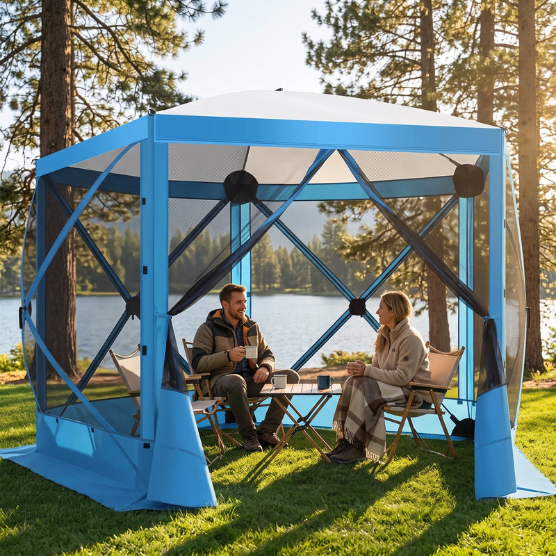 10x10 Pentagonal Pop-Up Gazebo – Screen Shelter with Optional Mesh Sidewalls | Portable Canopy for Backyard, Patio & Camping - 2