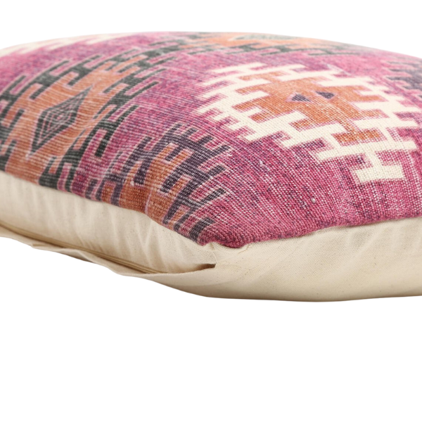 Premium  20" Magenta Beige and Rust Handmade Southwestern Indoor Outdoor Throw Pillow Cover