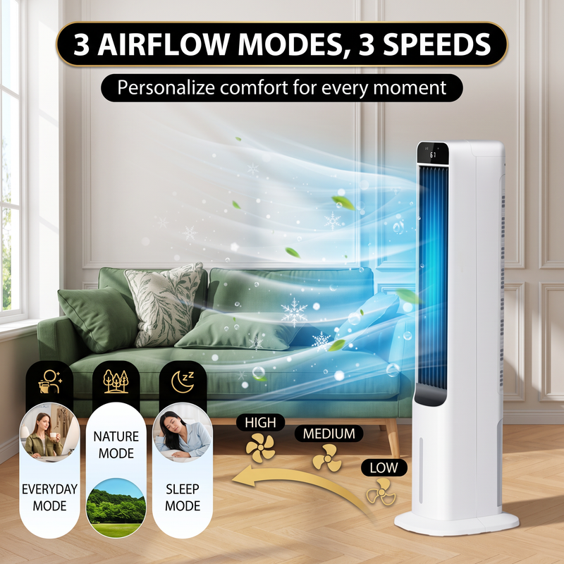 3-in-1 Evaporative Air Cooler Tower Fan with Remote Control - 2