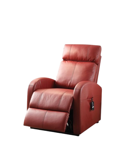 Faux Leather Power Motion Lift Recliner In Red