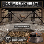 Silent Pop Up Hunting Blind with 270° See Through View – Waterproof Camo Ground Blind Tent for Turkey and Deer Hunting, 1-7 Person Capacity - 2