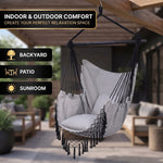 Boho Macramé Fringe Double Hammock Swing – Ultimate Comfort & Style - 2