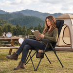 Reclining Camping Chair – 3-Position High-Back Folding Chair with Lumbar Support - 2