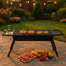 Premium Foldable Charcoal BBQ Grill with Integrated Side Shelf and Tool-Free Setup