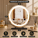 LED Vanity Mirror with Halo Lights – Dimmable, Touch Control, 360° Rotation - 2