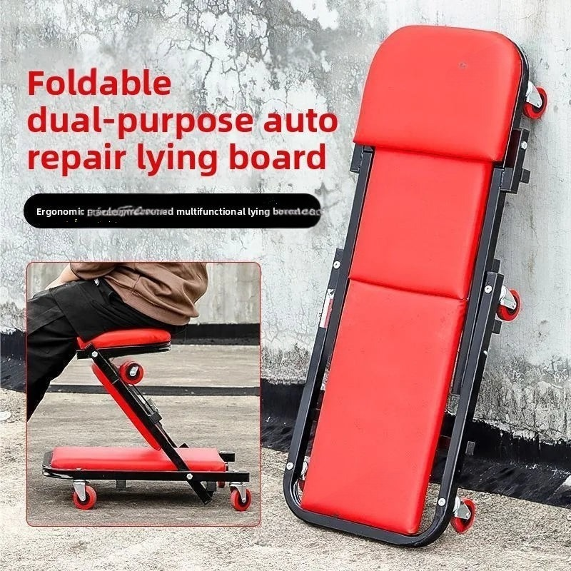 Multifunctional folding dual-purpose repair stool pair lying board Repair work stool Foldable repair stool Lying board tool