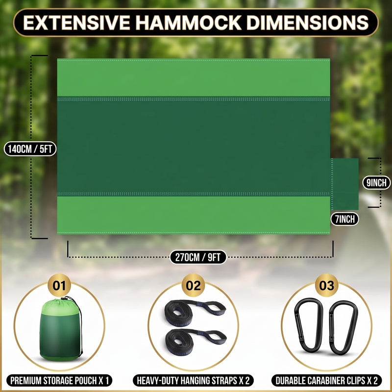 Portable Camping Hammock with Tree Straps – Lightweight Nylon Travel Hammock - 2