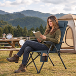Reclining Camping Chair – 3-Position High-Back Folding Chair with Lumbar Support - 2