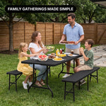 6 FT Folding Picnic Table with Benches - 2