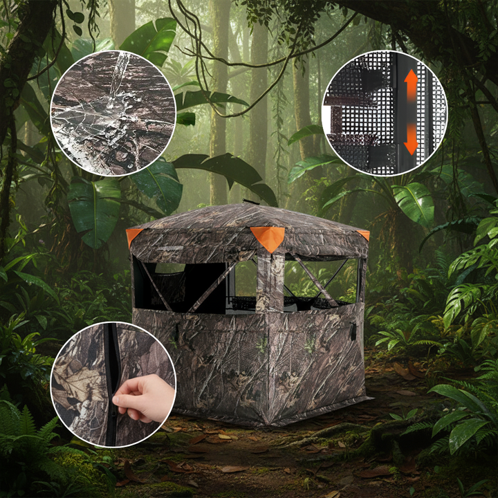 Portable 270° See-Through Pop-Up Ground Hunting Blind – 2-3 Person Deer & Turkey Blind with Carrying Bag | Trufairs