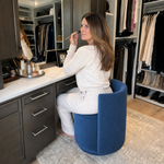 VANITY CHAIR WITH STORAGE – 360° SWIVEL VELVET SEAT - 2
