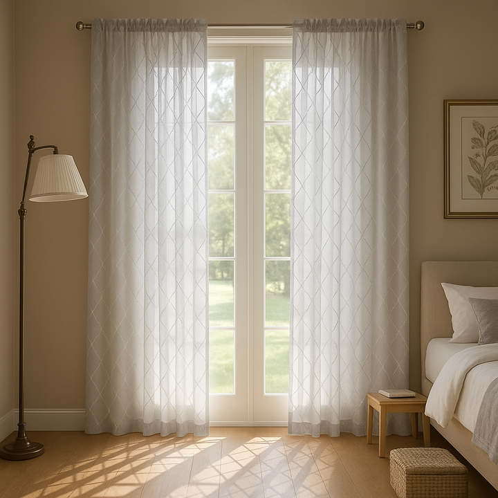 Diamond Sheer Window Curtain Panel(Only 1 Pc Panel)