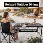 Foldable Camping Table Collapsible Picnic Aluminum Alloy Grill Stand - 2