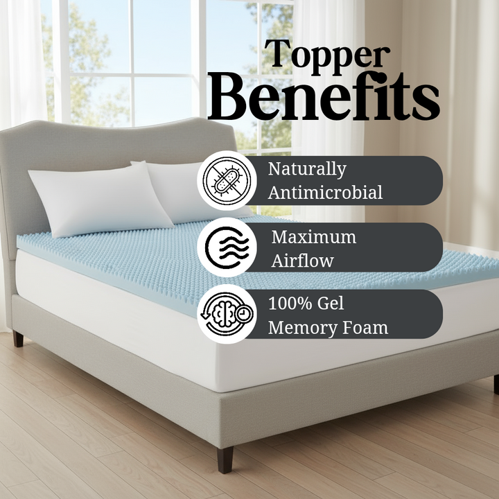 All Season Reversible Hypoallergenic 1.5" Cooling Mattress Topper, King Size, 3 inch Foam