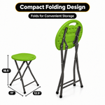 Folding Stool with Metal Frame – Indoor & Outdoor Seating - 2