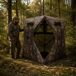Hunting Blind with Floor Mat, 360 Degree See Through Ground Blind with Carrying Bag, 2/3/4 Person Pop Up Camouflage Tent Portable Concealed Shelter - 2