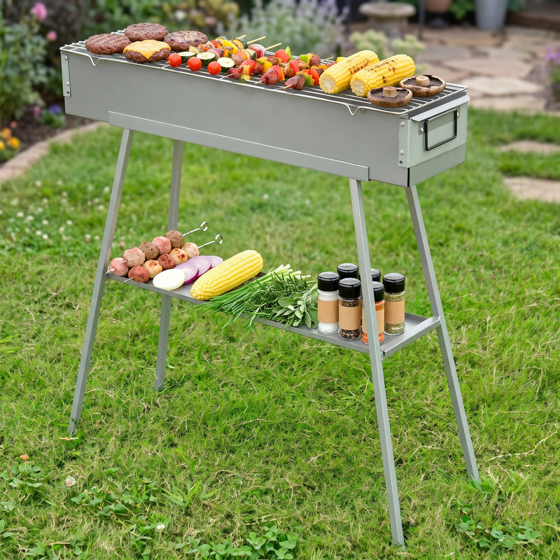 PORTABLE CHARCOAL HIBACHI GRILL – COMMERCIAL-QUALITY FOLDABLE BBQ GRILL FOR CAMPING, BACKYARD & OUTDOOR COOKING - 2