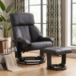 Manual Swivel Recliner with Ottoman, Massage & Heat - 2