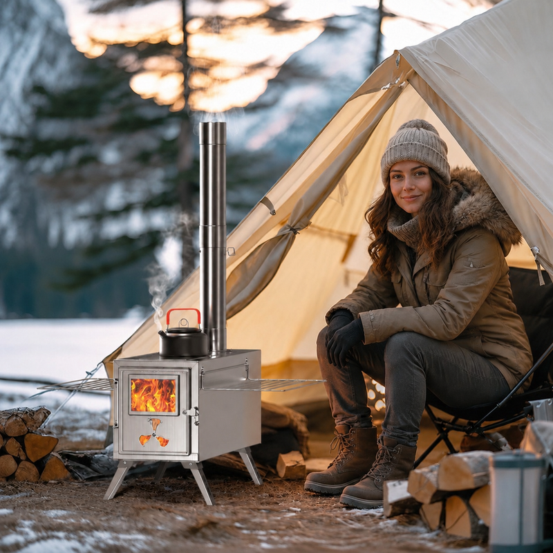 PORTABLE WOOD STOVE FOR CAMPING, TENT STOVE - 2