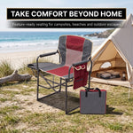 Camping Directors Chair, Heavy Duty,Oversized Portable Folding Chair with Side Table, Pocket for Beach, Fishing,Trip,Picnic,Lawn Blue - 2