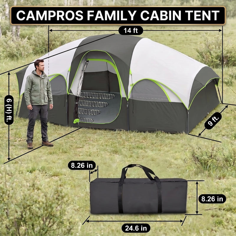 5–8 PERSON FAMILY DOME CAMPING TENT – WATERPROOF OUTDOOR TENT WITH RAINFLY & CARRY BAG - 2