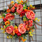 Autumn Peony Pumpkin Harvest Wreath – Artificial Fall Door Decor | Maple Leaf & Berry Wreath | Trufairs