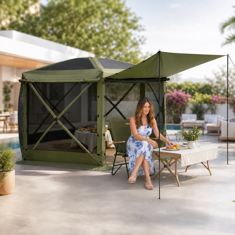 10x10 Pop-Up Screen Tent Gazebo – 4 & 6-Sided Mesh Shelter with Carry Bag - 2