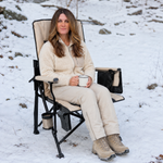 Heated Camping Chair for Adult Outdoor Activities - Portable Folding Heated Chair with 3 Adjustable Heat Levels, Heating Backrest Cushion Support 264LBS for Patio Camping (Battery Not Included) - 2