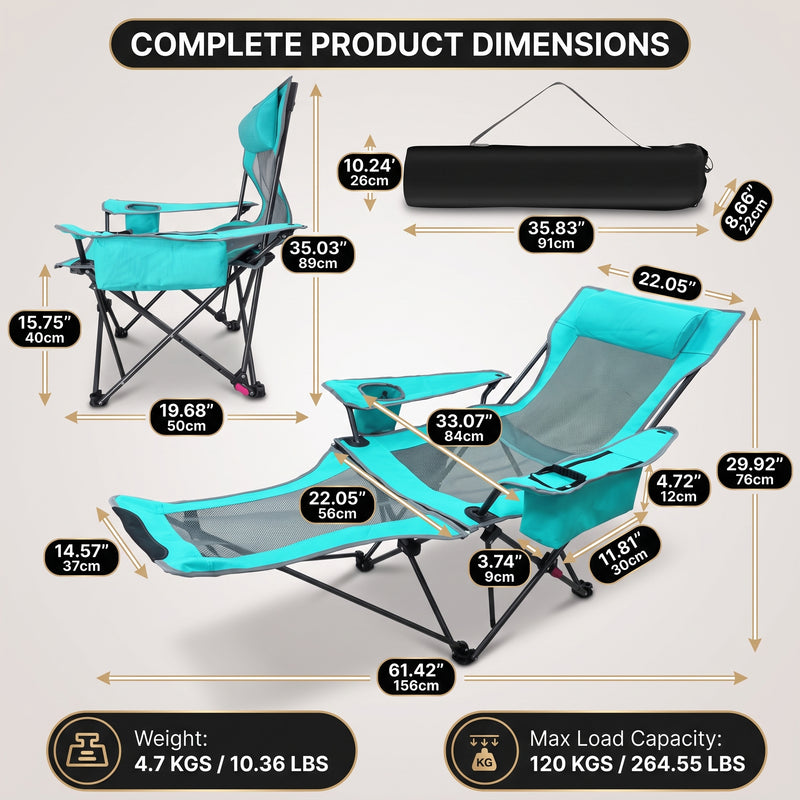 Premium Reclining Outdoor Camping Chair – Adjustable Comfort Seat - 2