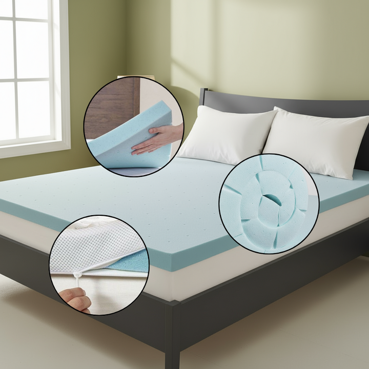 All Season Reversible Hypoallergenic Cooling Mattress Topper, Twin XL Size, 2 inch Foam