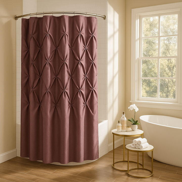 Madison Park Laurel Tufted Semi-Sheer Shower Curtain - 72x72 Inch Premium Polyester Bathroom Curtain with Pin-Tuck Design & Machine Washable Care