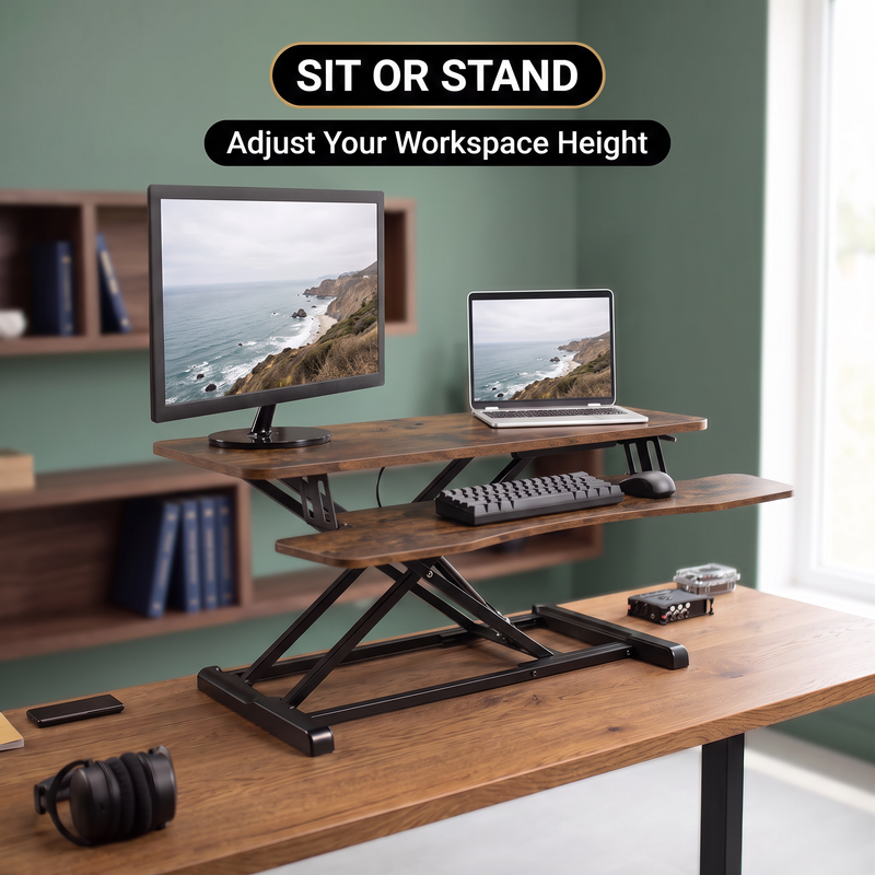 Standing Desk Converter – Adjustable Sit-to-Stand Desk Riser - 2