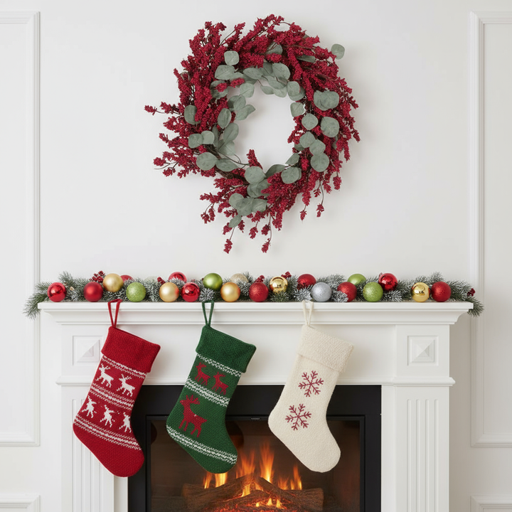 29 Artificial Christmas Wreath With Eucalyptus Berries,Decorations For Everyday Farmhouse Window OutdoorIndoor