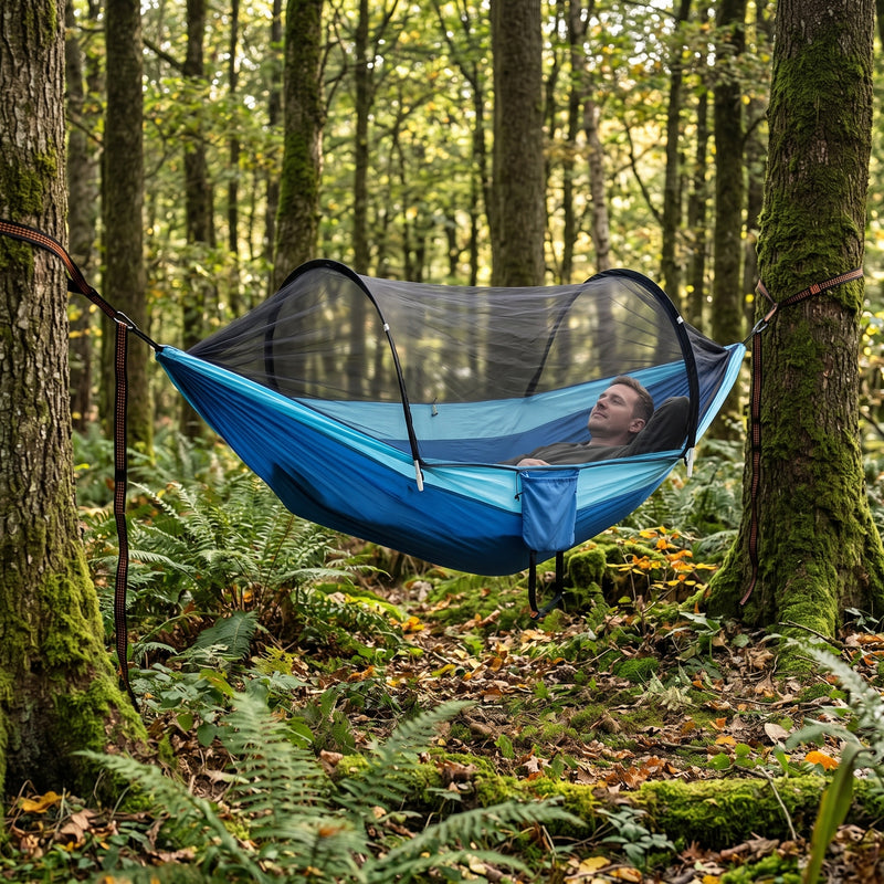 Camping Hammock with Mosquito Net – 1-2 Person, Nylon - 2
