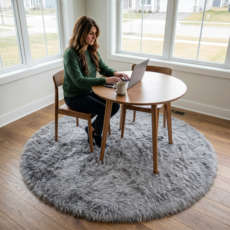 Luxury Fluffy Faux Fur Area Rug – Ultra Soft Shaggy Sheepskin Carpet for Bedroom, Living Room & Home Décor - 2