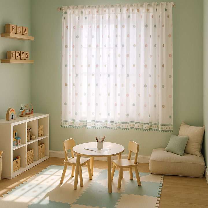 Exclusive  Kitchen Curtain Semi-Sheer Short Curtain - Pendant Half Window Treatment for Bedroom & Porch with Light Filtering Design