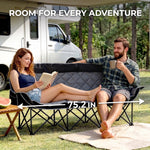 Oversized Padded 3-Person Folding Camping Loveseat Chair – Heavy Duty Outdoor Seating - 2