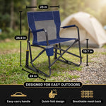 ROCKING CAMPING CHAIR – FOLD-FLAT CHAIR WITH CUP HOLDER - 2