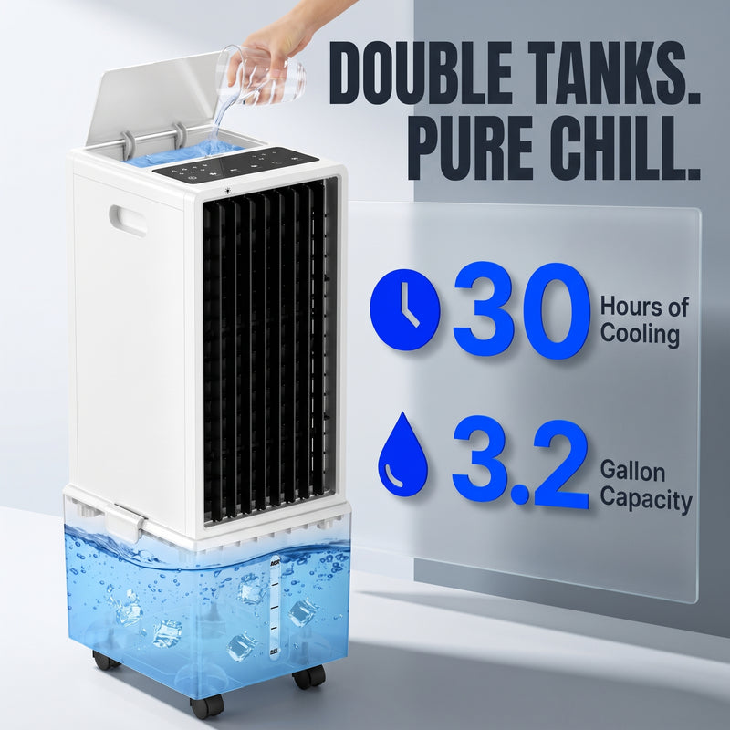 3-in-1 Evaporative Air Cooler Tower Fan with Remote Control - 2