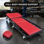 2-in-1 Convertible Z-Creeper Seat - Rolling Mechanic Creeper with Wheels, Under Dash Creeper & Garage Chair for Auto Repair, Low Profile Roller Seat - 2