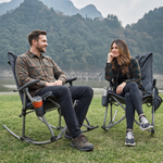 Oversized Folding Rocking Camping Chair with Padded Comfort & Portable Design - 2