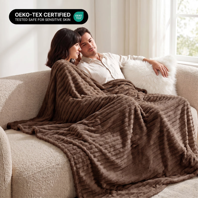 Throw Blanket – Soft, Lightweight Ribbed Design - 2