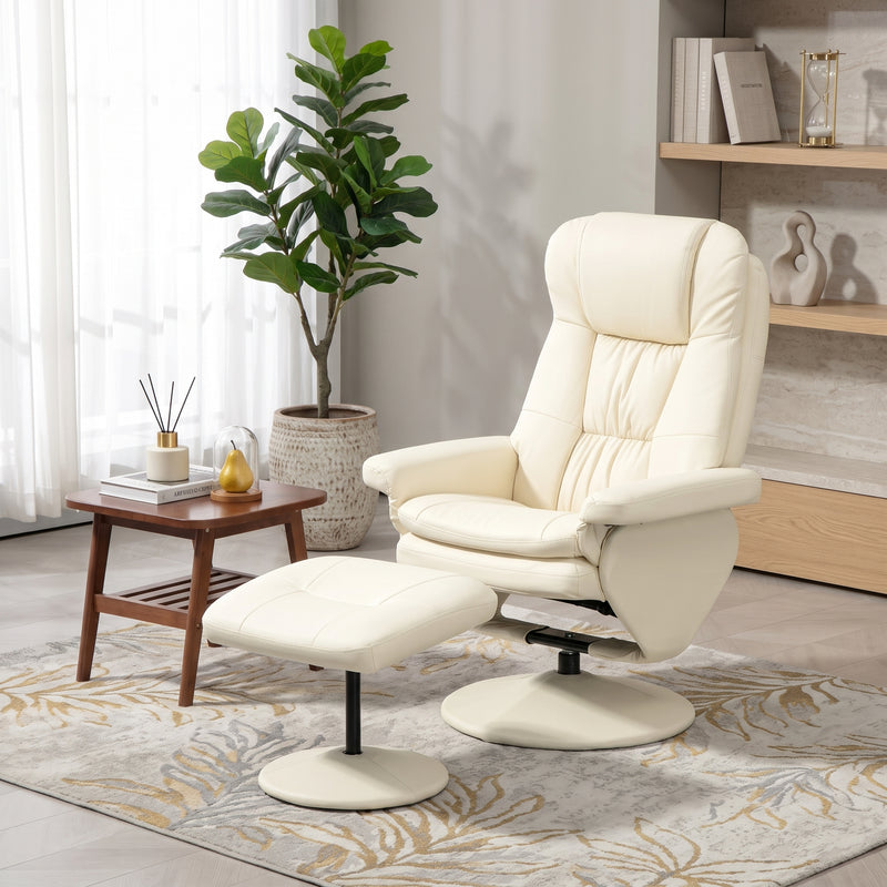 Manual Swivel Recliner with Ottoman, Massage & Heat - 2