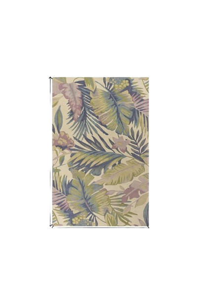 9' X 12' Green Pink And Purple Wool Tropical Botanical Hand Tufted Area Rug