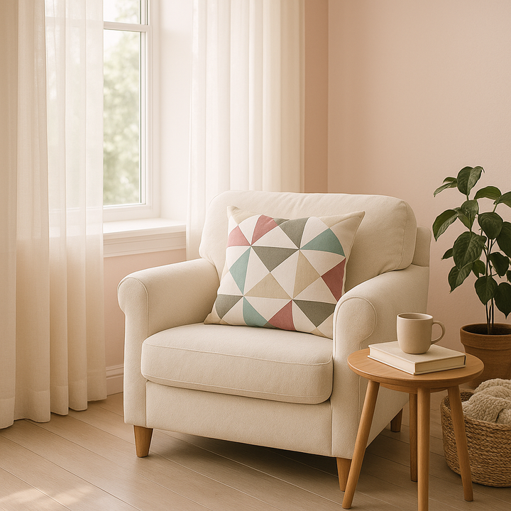 Premium 20" White Gray and Red Handmade Geometric Indoor Outdoor Throw Pillow Cover With Texture - Transitional Weather-Resistant Cotton Design