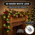 CHRISTMAS GARLAND WITH LIGHTS – PRE-LIT HOLIDAY GREENERY - 2