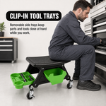 Mobile Mechanic Toolbox Seat with Drawers - Rolling Mechanic Stool with Sliding Tool Tray, Shop Stool with Wheels for Garage & Workshop, Auto Repair - 2