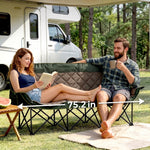 Oversized Padded 3-Person Folding Camping Loveseat Chair – Heavy Duty Outdoor Seating - 2